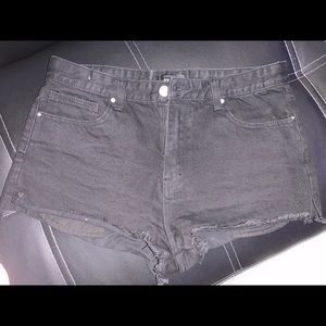Black jean shorts